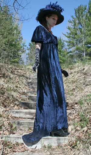 Ladies Edwardian Downton Abbey Titanic Regency Gown And Edwardian Style Hat Size 12 - 14 Image
